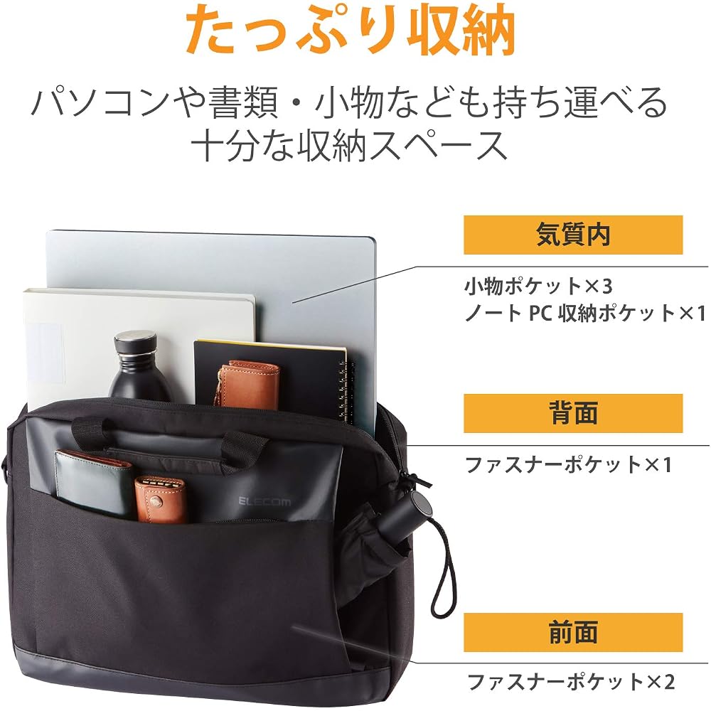 ELECOM Carrying Bag, Standard Type, 15.6-inch, Black, BM-BSSDBK