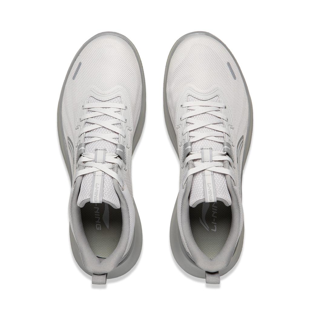 Li Ning Light Feather Cushioning Slip Resistant Lightweight Low top Running Shoes Men's Gray ARSW117-1