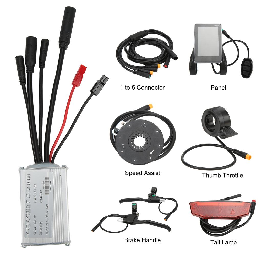 Bike Brushless Controller Kit  Housing  Bike Motor Controller Clear with 1 To 5 Connector for 36V/48V 250W Motor