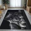 The Wolf Lying in the Darkness Printed Home Carpet,Bathroom Floor Mats, Microfiber Absorbent Machine Washable Polyester Rug for Bedroom