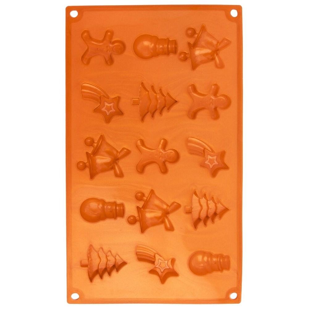 Silicone Baking Mold for Mini Cookies Brown Christmas MIX SILLINIE ORION 151754