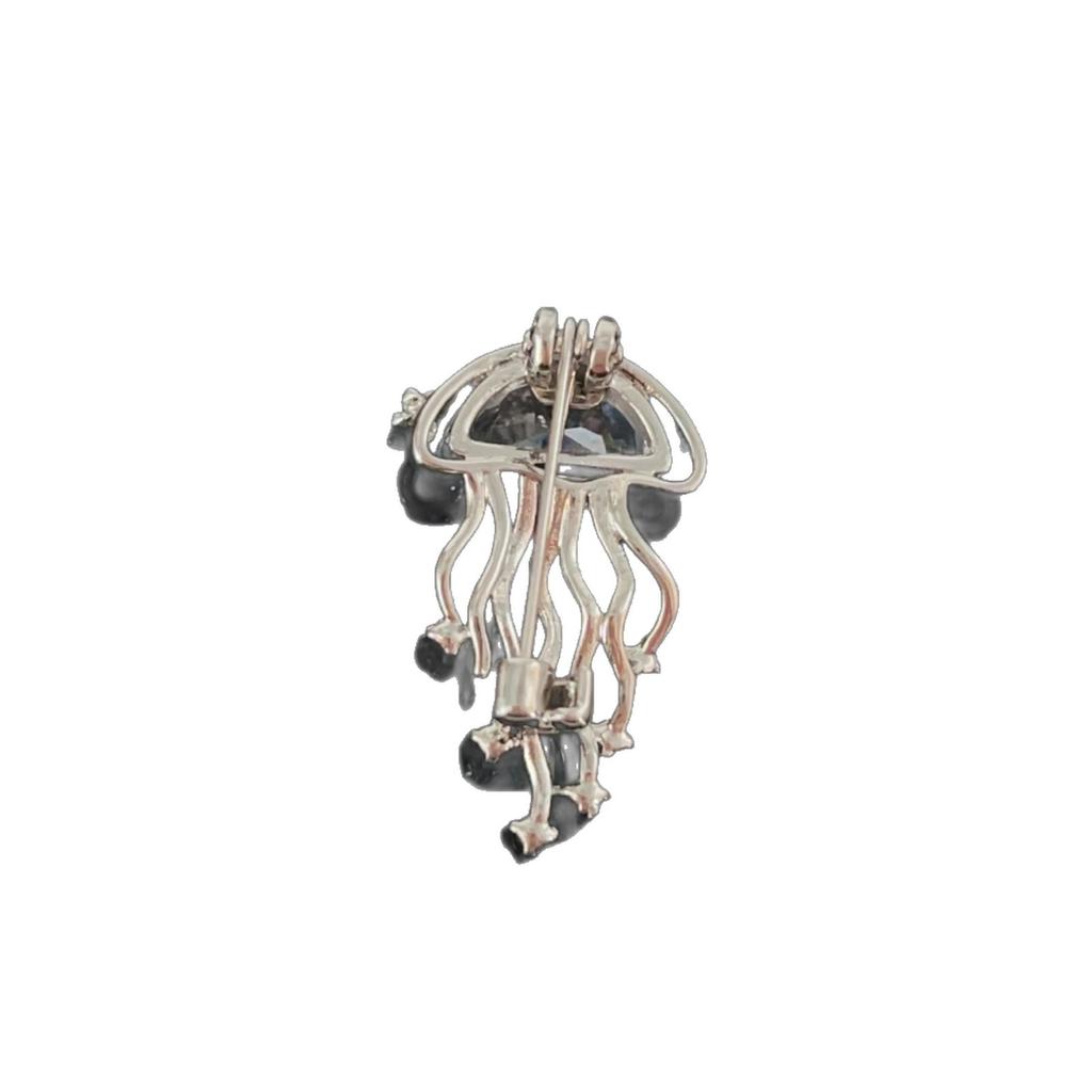 Full diamond jellyfish brooch women's high-end sense light luxury placket accessories high-end corsage waist buckle pin jewelry