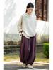 New Women's Cotton Linen Retro Stand Collar Shirt with Frog Buttons