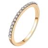 Zhuo Xuan European & American Micro-Inlaid Zirconia Copper Ring for Women - Simple Half Circle Design