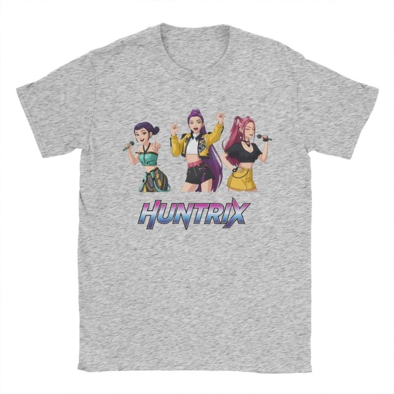 Cotton Tops Kpop Huntrix Girls Rumi Zoey Mira Kpop Demon Hunters T-Shirts Men Fashion Print Tee Shirt Vintage Clothes