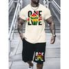 New Summer Daily Casual Men's T-shirt Outdoor Sports Men's Shorts One Love Monogram Printed Men's Short Sleeve Shorts Set