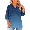 Women's Fashion Casual Round Neck Three-Quarter Sleeve Oversized Print Top