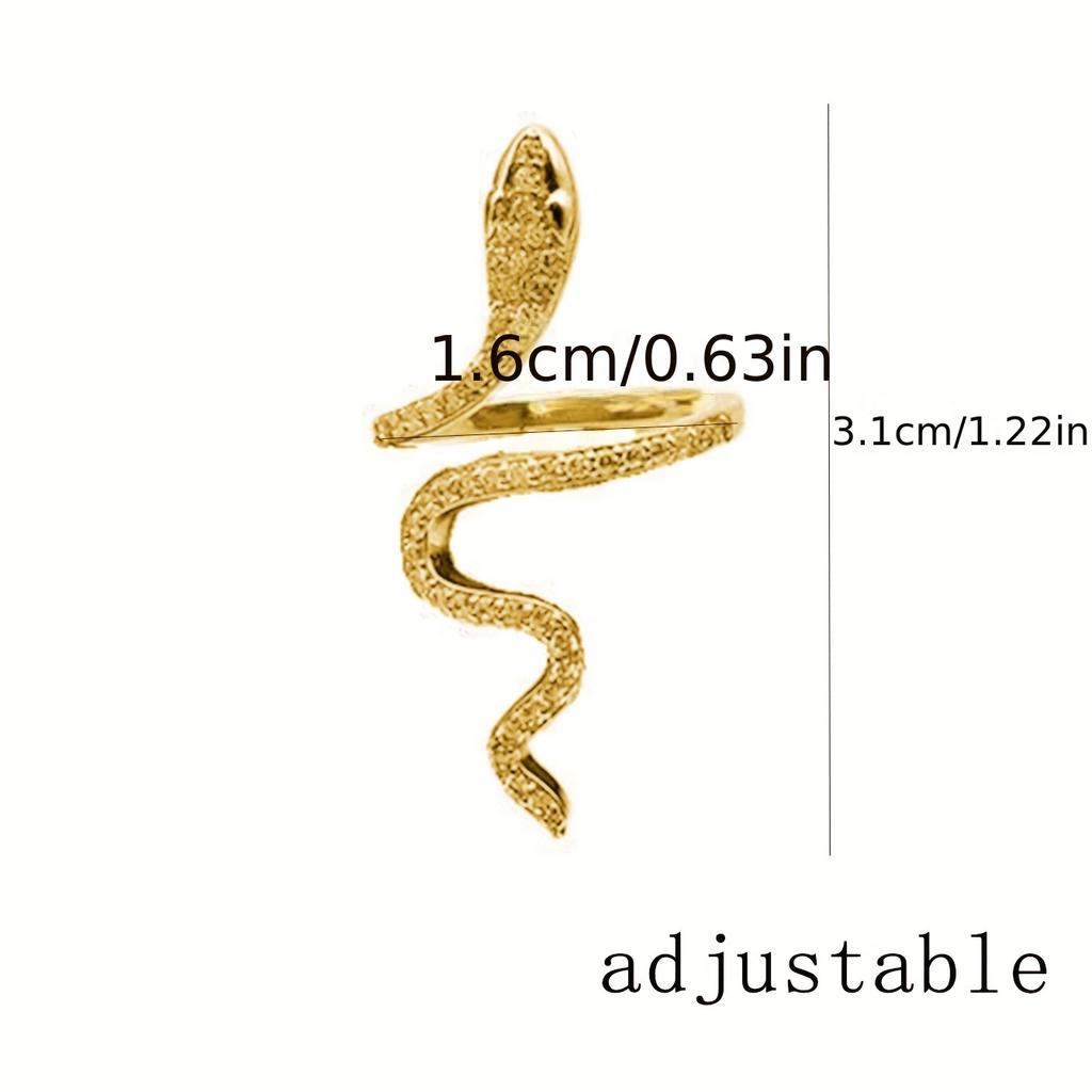 1pc Chic Wrap Ring Trendy Snake Design Paved Shining Rhinestone Golden Or Silvery Make Your Call Match Daily Outfits Party Accessory
