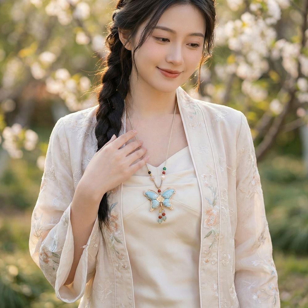 Tassels Chinese Style Necklace Ethnic Style Pearl Long Sweater Chain  Daily