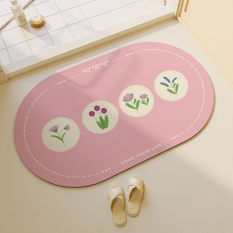 

Small Fresh Diatom Mud Household Floor Mat, Toilet Door Absorbent Mat, Toilet Quick-Drying Floor Mat, Bathroom Non-Slip Floor Mat 50*80cm
