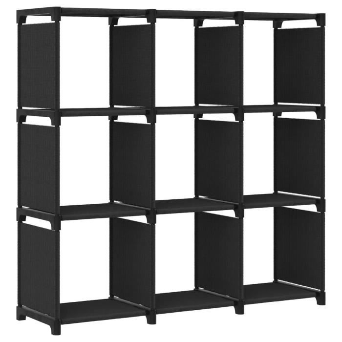 VidaXL Étagère d'affichage 9 cubes Noir 103x30x107,5 cm Tissu 322610