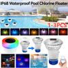 Solar Adjustable Pool Chlorine Dispenser with Colorful Lights Floating Pool Spa Tub Release Chlorinator for Nighttime Ambiance