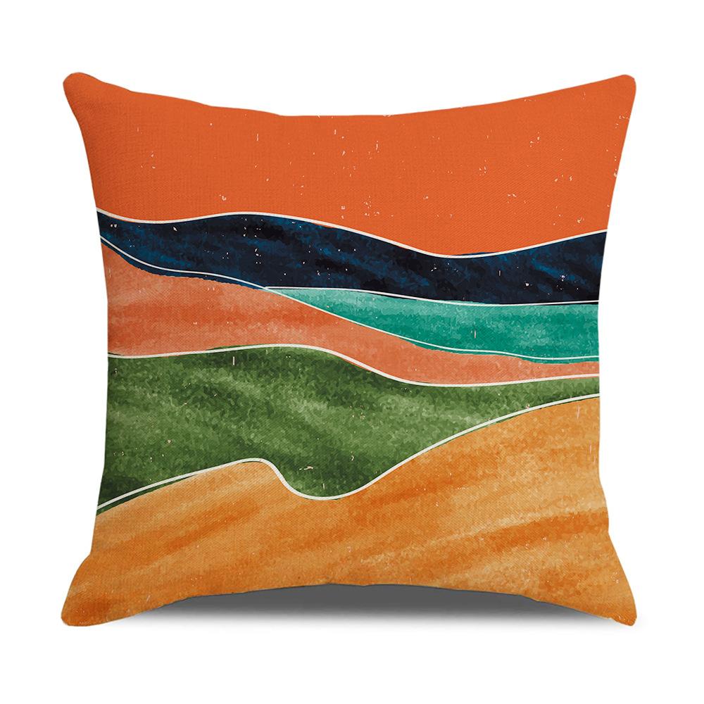 

Предметы для украшения дома Пейзажная живопись Рассвет Льняная наволочка Дом Геометрическая Абстрактная Диван 45 * 45Cm (without pillow core)