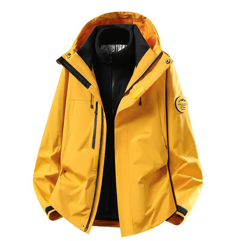Camel Jacket of the Same Style, Three-in-one Men's and Women's Coats, Graphene Two-piece Set In Spring and Autumn, Mountaineering Outdoor