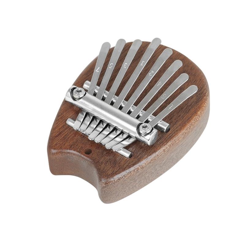 Portable 8 Keys Mini Kalimba Piano with Lanyard Wood Finger Piano Thumb Piano Musical Instrument Gift for Kids and Adult