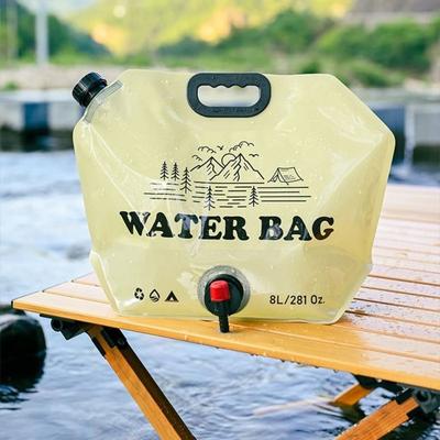 8L Large Capacity Folding Water Bucket Bag with Faucet Water Container New Camping Water Bag