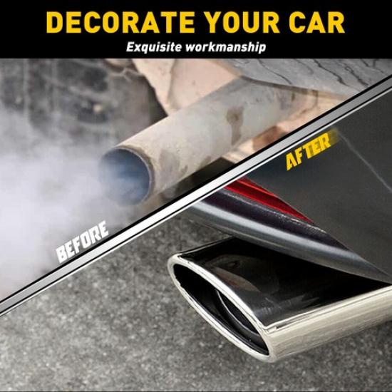 Stainless Steel Round Exhaust Pipe Tail Muffler Auto Chrome Car Tip Accessories