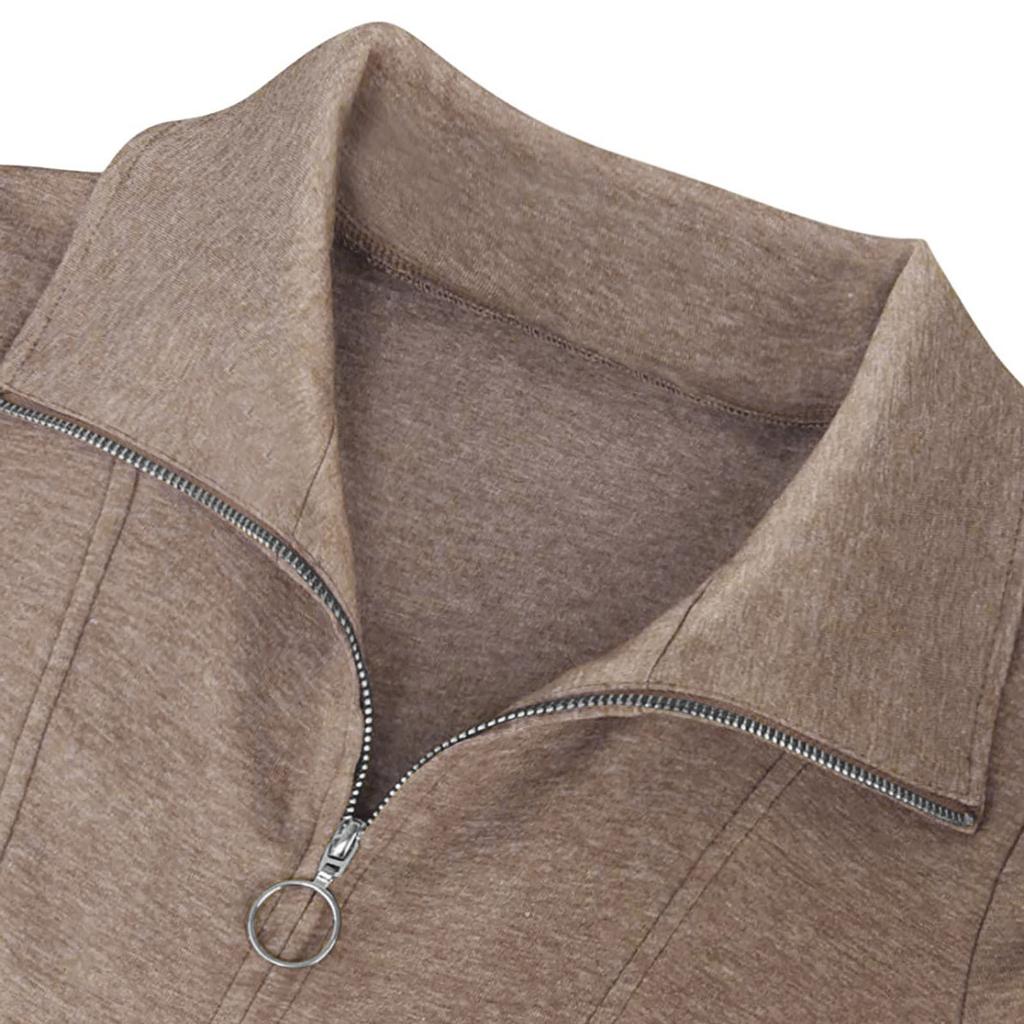 Fashoin Women's Long Sleeve Lapel Tunic Casual Pullover Sweatshirt Blouse Tops