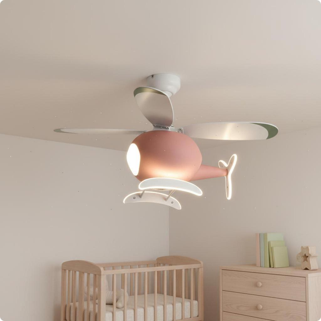 Kids Overhead Fan Light Strong Air Movement Airplane Combined