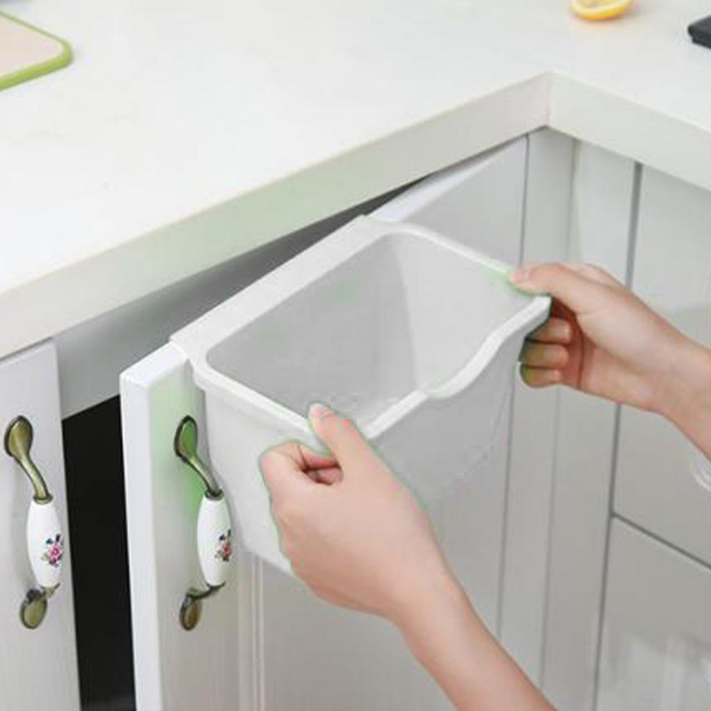 Hängender Mülleimer Platzsparend Großes Fassungsvermögen Offener Müllabfallbehälter für Zuhause Küche Badezimmer Kleine Größe Weiß