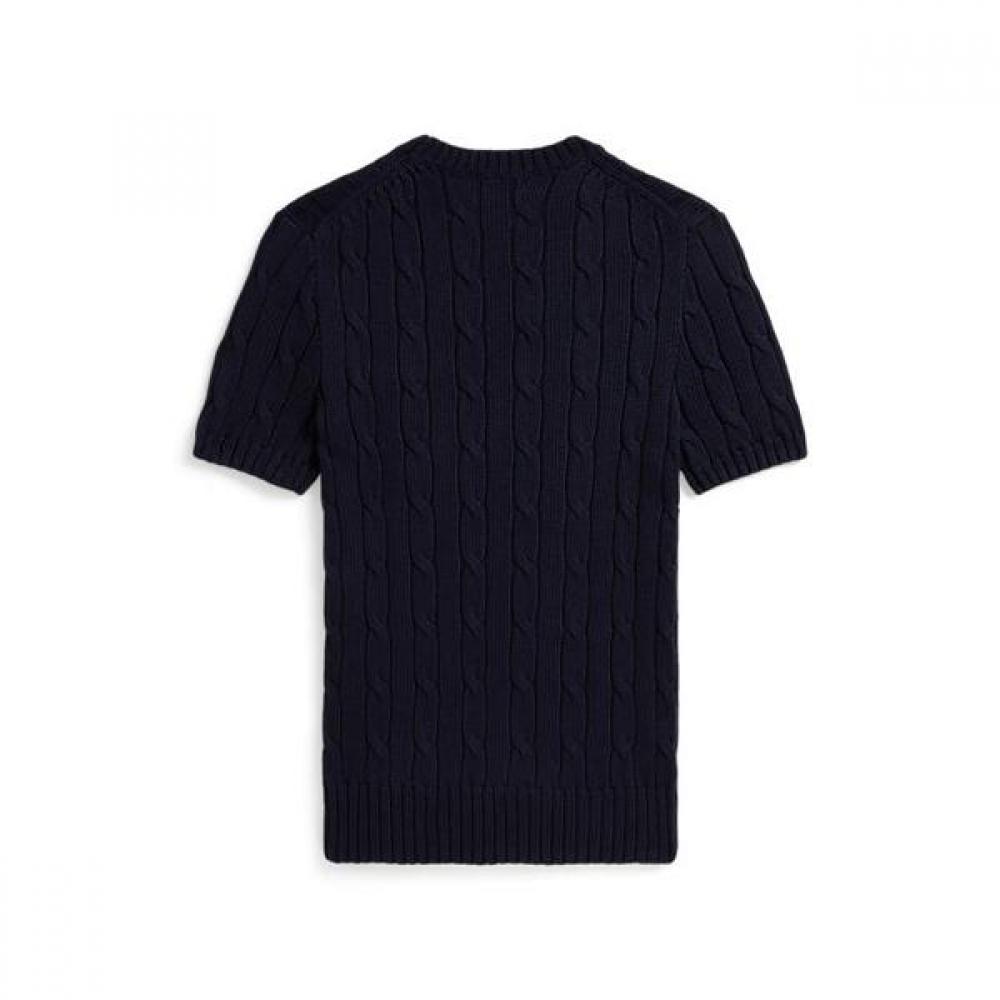 Polo Ralph Lauren Women S Cable Knit Cotton Short Sleeve Sweater wmpoSwenc021585