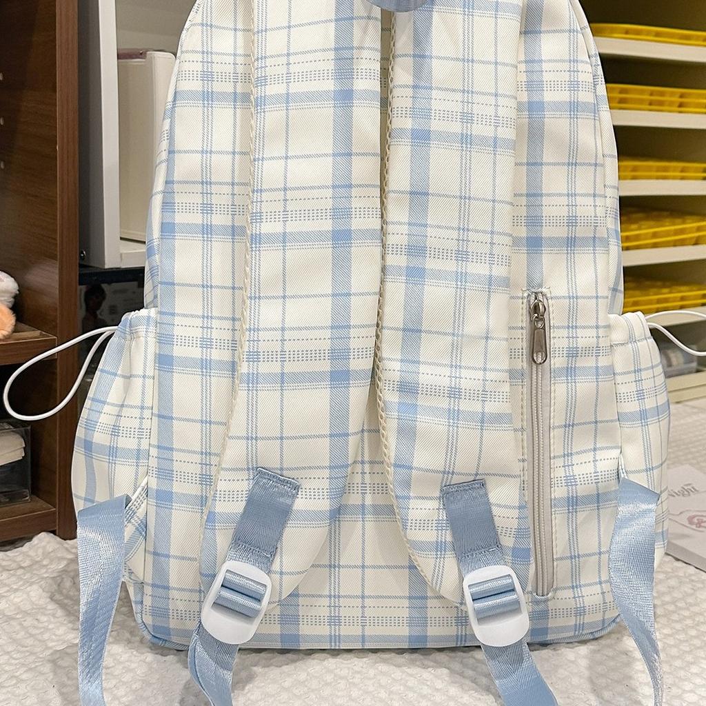 Zaino Estivo Vento Fresco Verde Menta a Quadretti Zaino Dolce Zaino Semplice da Viaggio Versatile Zaino per Scuola e Pendolari