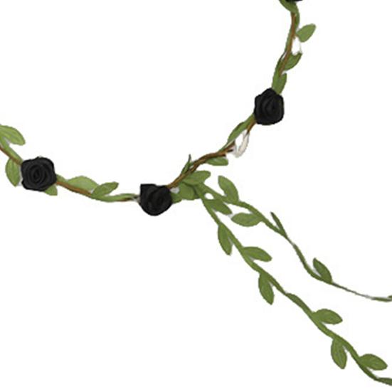 Assorted Colored Rose Flower Crown for Women Floral Bohemian Headpiece Fairy Wreath Headband with Green Leaves for Wedding Party