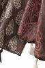 Brown Scarf with Floral Print and Stripes 180X90 - Cotton with Viscose