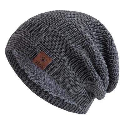 Neue Unisex Snow Label Wintermützen Mode Slouchy Beanie Mütze Fleece gefüttert Warme Strickmützen Männer Frauen Ski Beanie Cap