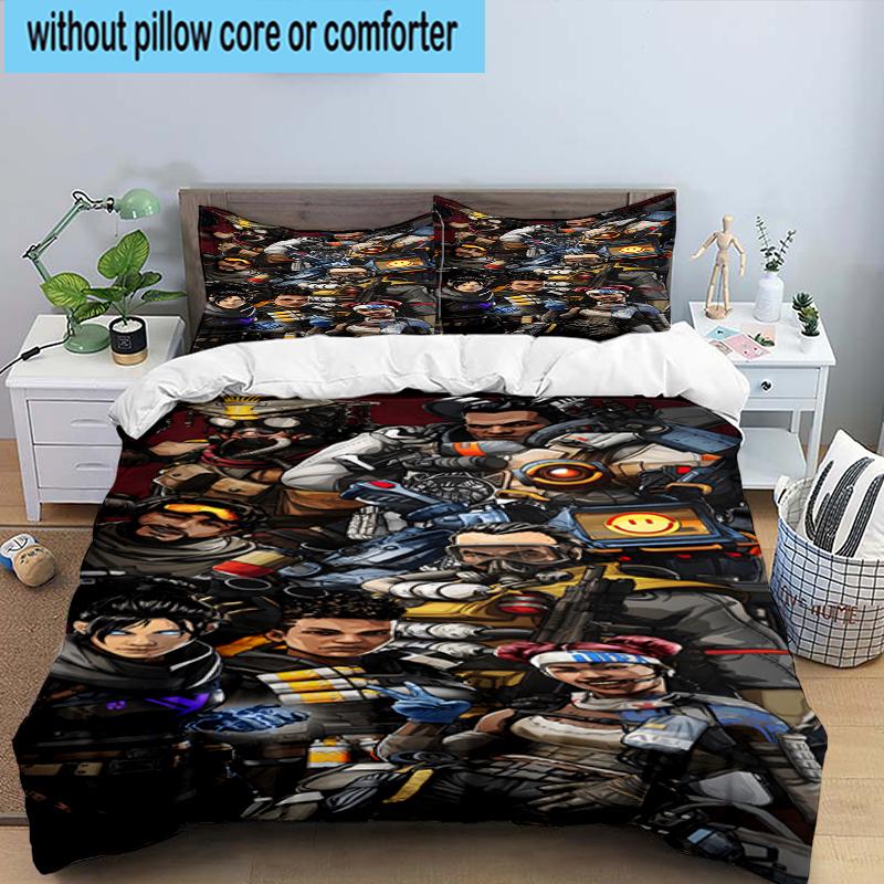 3PCS Red Black Apex Bedding Set,Including 1pc Duvet Cover And 2pcs Pillowcases Perfect for Bedroom, Dormitory, Fan Christmas gift