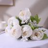 Faux Peony Bouquet 13 Heads Flowers Bud Vintage Artificial Peony 47cm Silk Flowers for Wedding Home Decoration,1pc