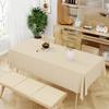 Luxury White Tablecloth Waterproof Oilproof Easy Care Elegant Cafe Dining Table Cover