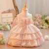 Girls' Princess Puffy Gauze Layered Cake Dress - Flower Girl/Birthday Party Outfit
