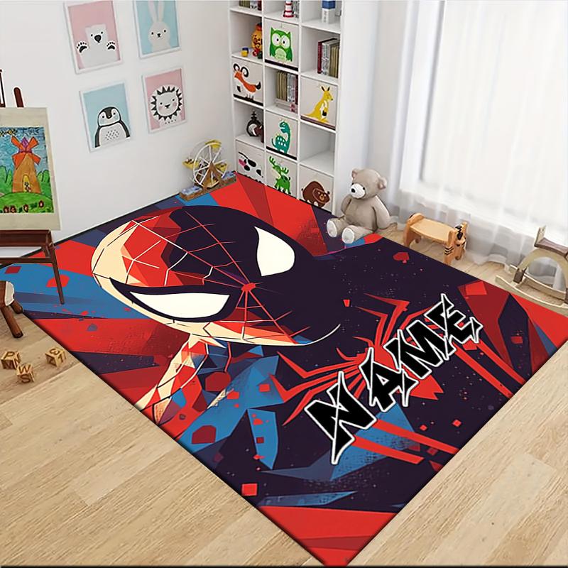 Custom Name "Spiderman Urban Adventure" Carpet Rug Customizable Soft Washable Anti-Slip Home Living Room Sofa Mats Personalized Rug. 09096