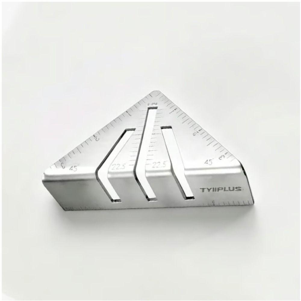 3PCS Stainless Steel Square Tube Folding Ruler Metal Marking Multifunction Four-sided Ruler Precise 90-degree Angles Smooth Arcs