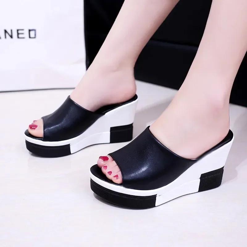 Fashion 2025 Fashion Flip Flops Women Shoes Slippers Platform Summer Shoes Open Toe Wedges Sandals Ladies Shoes Women Plus Size 35-40