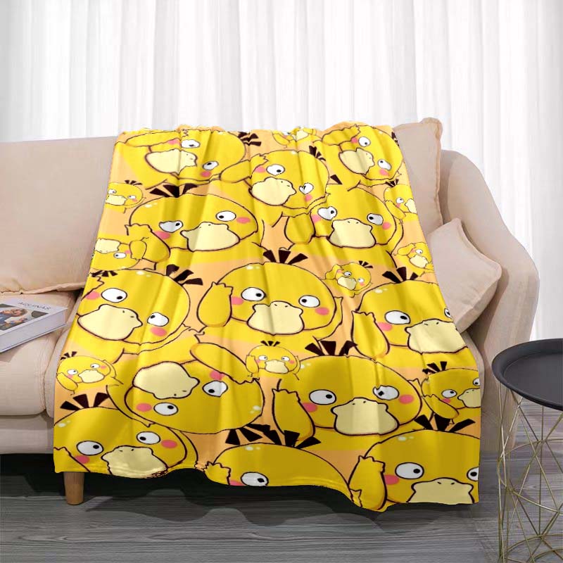 

Classic Psyduck Themed Blanket, Made of Soft Flannel, Suitable for Bedrooms, Sofas, Living Rooms, Beds, and All Seasons. 75x90cm