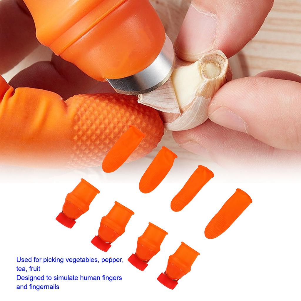 Silicone Thumb Knife Stainless Steel Thumb Knife Picker for Peel Pick Vegetables Pepper Beans
