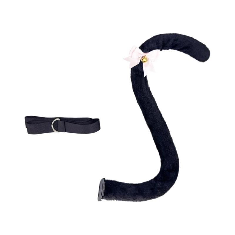 Kitten Cosplay Costume Animal Ear Headband Bowknot Tail for Women Girl Halloween Role Play Animal Outfit Accessories