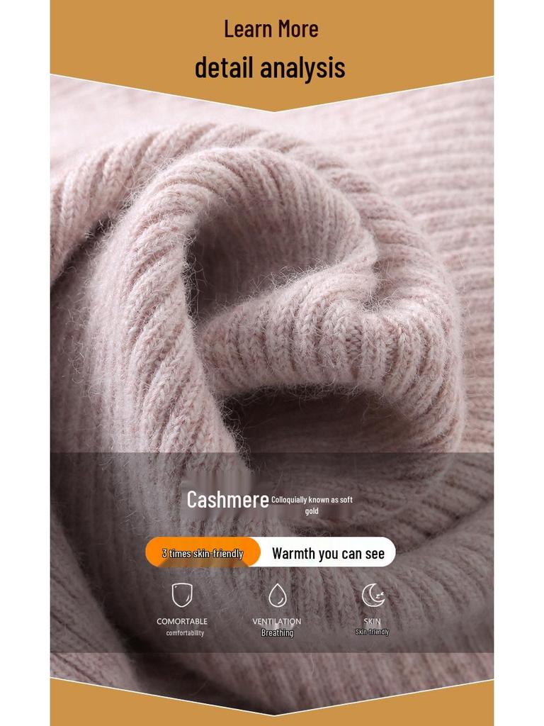 Unisex Winter Cashmere Snood: Windproof Scarf, Neck Warmer, and Mock Turtleneck for Cycling and Cold Weather Protection.