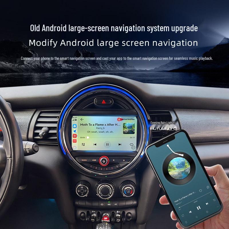 BMW MINI Center Console Android Upgrade: New Big Screen with CarPlay Navigation