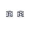 925 Silver 2CT 5A Zircon Stud Earrings for Women Luxury Wedding Engagement Party Gift