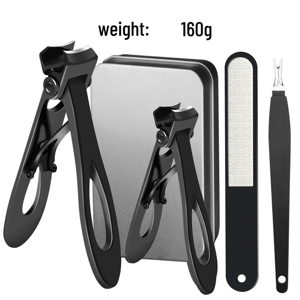 Large Anti-Splash Stainless Steel Nail Clippers - Manicure Set for Thick Toenails