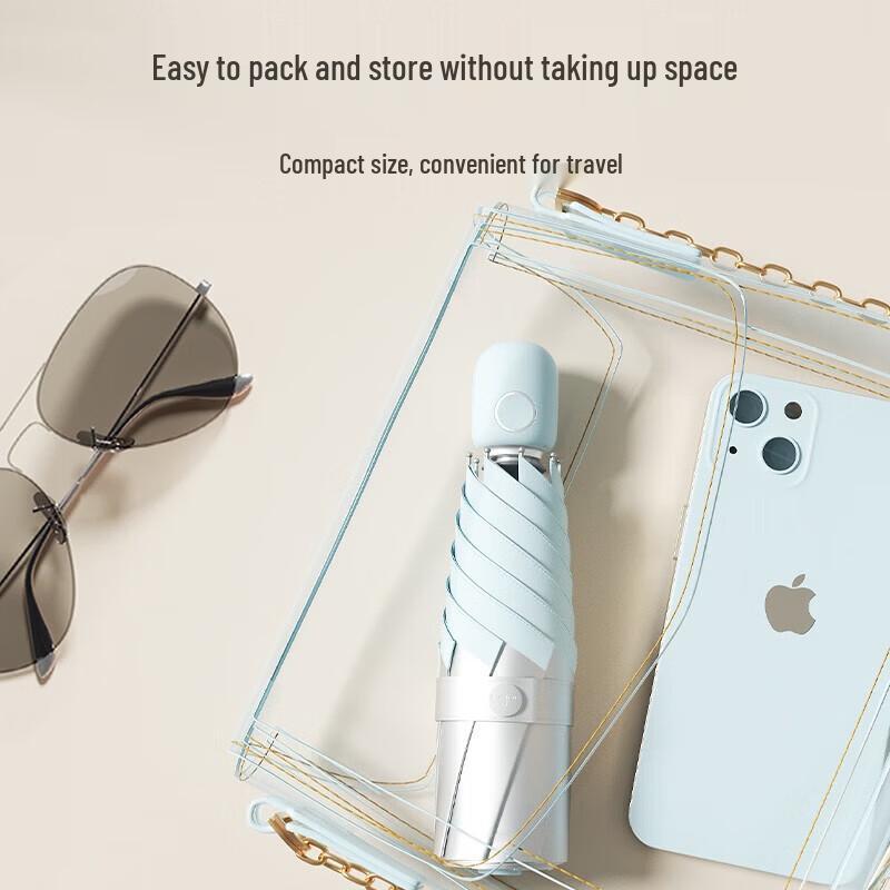 ZUODU Automatic Titanium Silver Compact Sun Umbrella