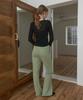 PISCESS Crinkle Easy Elastic Waist Pants_Light Green