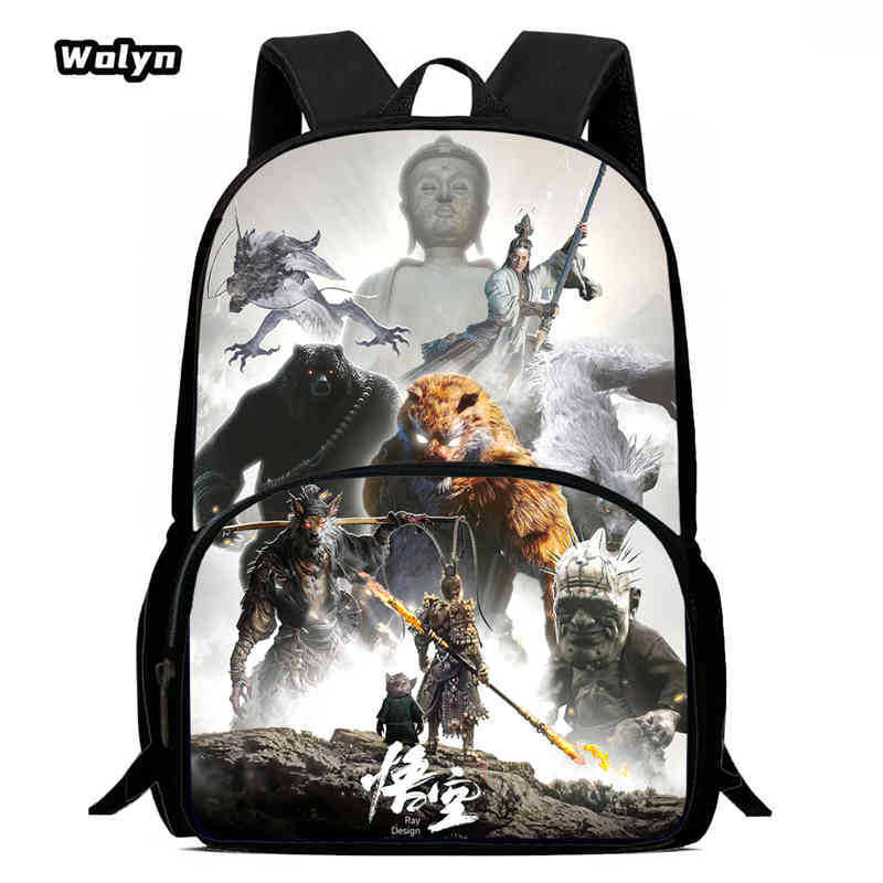 Wukong Black Myth Wukong Spiel Animation Rucksack Schüler Schultasche Computertasche