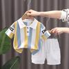Jungen Sommeranzug Mittel- und Kleinkinder Set aus Kurzarm-T-Shirt + Hose Sportliches zweiteiliges Set