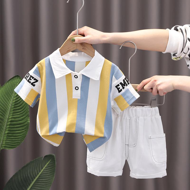 Jungen Sommeranzug Mittel- und Kleinkinder Set aus Kurzarm-T-Shirt + Hose Sportliches zweiteiliges Set