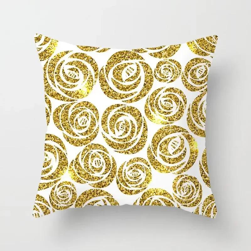 Golden Sofa Pillowcase Digital Printing Office Cushion Cover