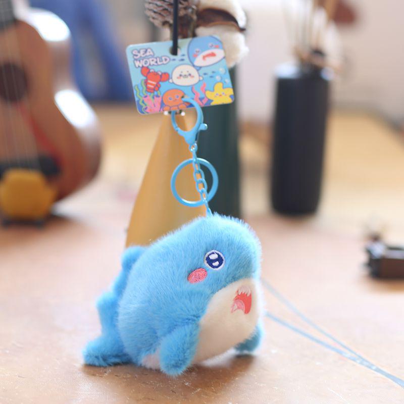 Adorable Marine Animal Plush Keychain: Crab, Lobster, Jellyfish, Shark Bag Charm Souvenir